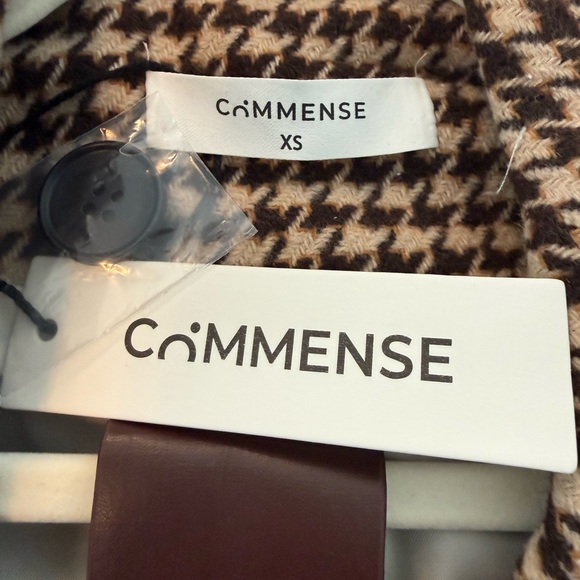 Commense Houndstooth Split Blazer With Belt Size XS NWT - Picture 5 of 5